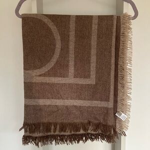 Toteme Brown and Cream Geometric Scarf